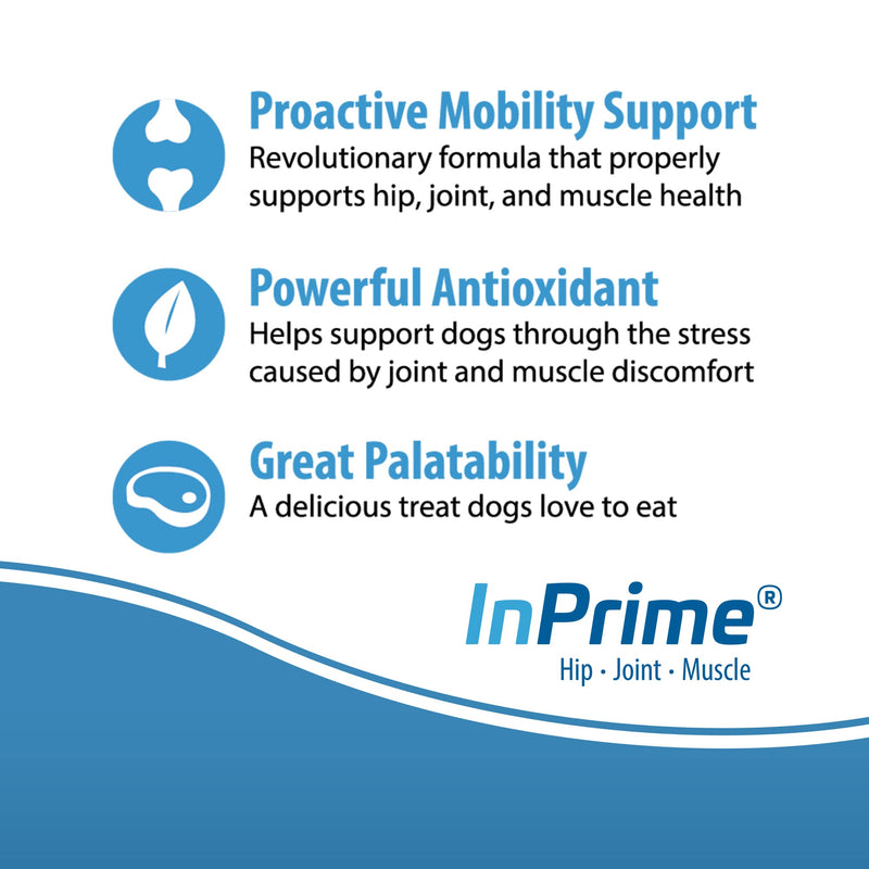InPrime Canine - Natural Joint Support for Dogs - Helps Maintain Normal Joint Mobility & Function - Supports Hip and Joint for Dogs - Palatable Dog Joint Care - (60 Count) - PawsPlanet Australia