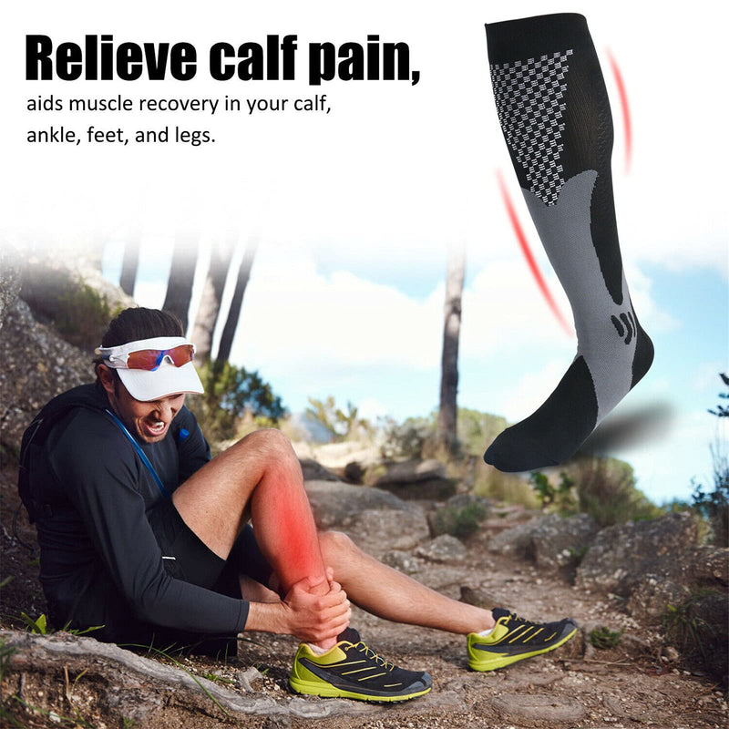 [Australia] - 3 Pairs of Compression Thrombosis Support Stockings Women and Men Compression Socks for Sports Flight Running Travel Improving Blood Circulation S/M (EU 35-39) 