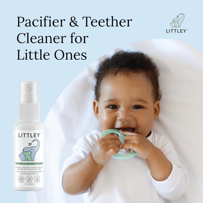 [Australia] - Littley Pacifier & Teether Cleaner with Hypochlorous Acid, Non-Toxic & Alcohol-Free, Gentle Formula for Cleaning Baby & Toddler Essentials, 2oz Travel-Size Spray Bottle 2 Fl Oz (Pack of 1) 