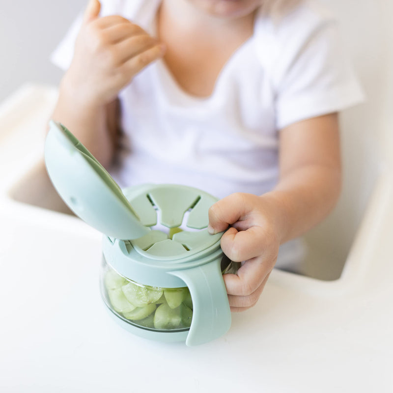 Ubbi Tweat No Spill Snack Container for Kids, BPA-Free Tritan, Toddler Snack Container, Sage & Blue Sage & Cloudy Blue Tweats