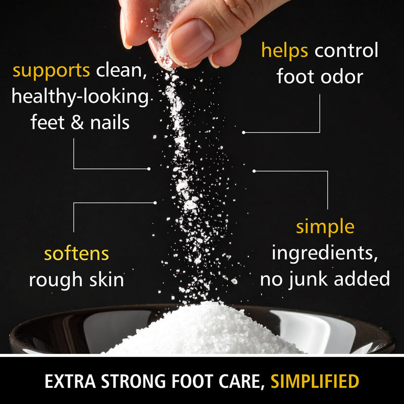 Heavy Duty Tea Tree Oil Foot Soak Epsom Salt for Soaking for Odor &Footbath | Soften Calluses - Nail Discoloration - Relaxing Pedicure Soak - Dry Skin & Rough Heels - 16oz Foot Soak Salt