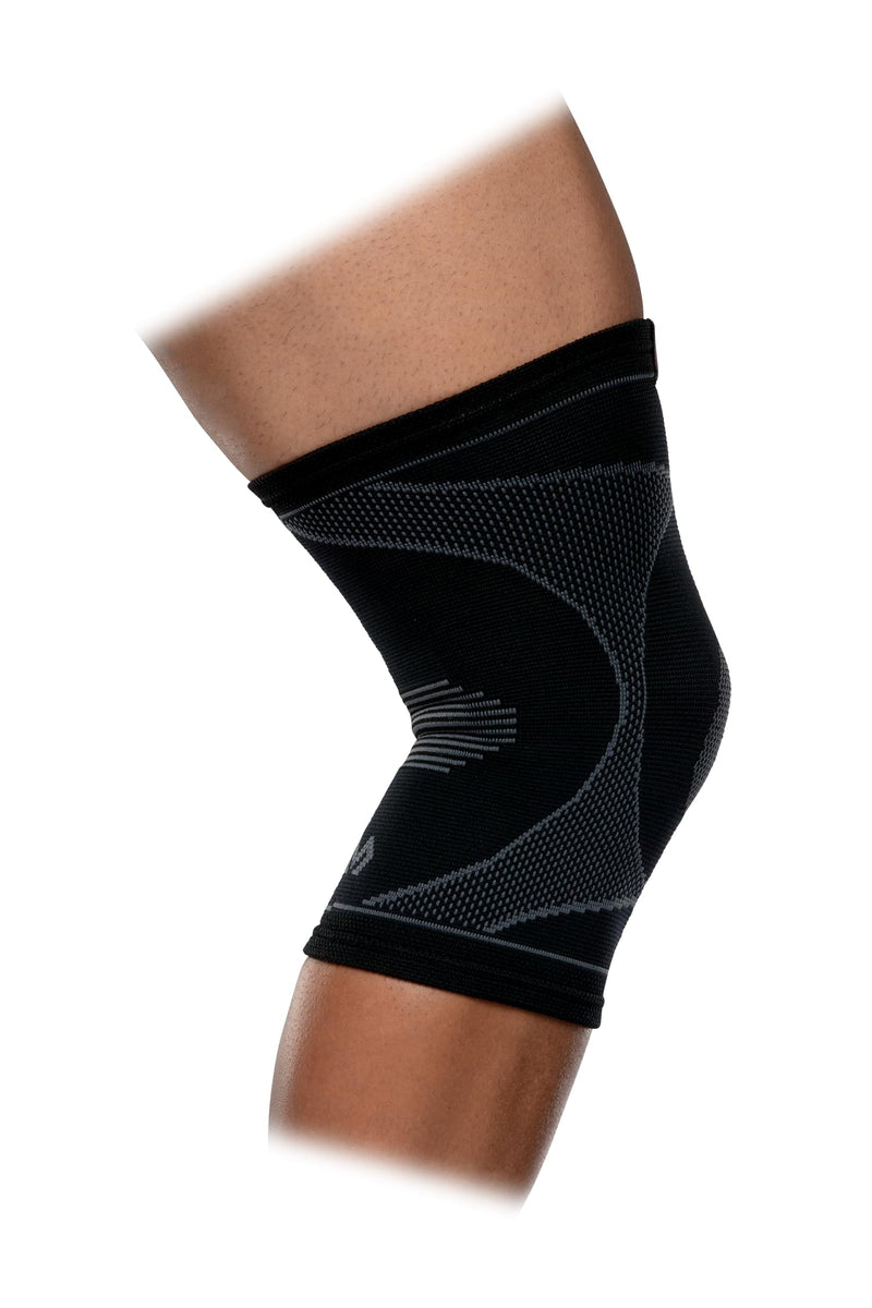 [Australia] - McDavid Elite Knee Sleeve with Gel Pad and Stays. Compression Knee Patella Support for Knee Pain Relief. Engineered Elastic. For Men and Women. Left or Right Leg. Black or Grey. Small 