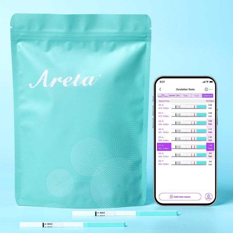 Areta Ovulation & Pregnancy Test Strips: 100 Ovulation Strips & 30 Pregnancy Tests Combo Kit | Accurate at-Home Fertility Tracker | Highly Sensitive Early Pregnancy Detection | 100 LH + 30 HCG 130 Count