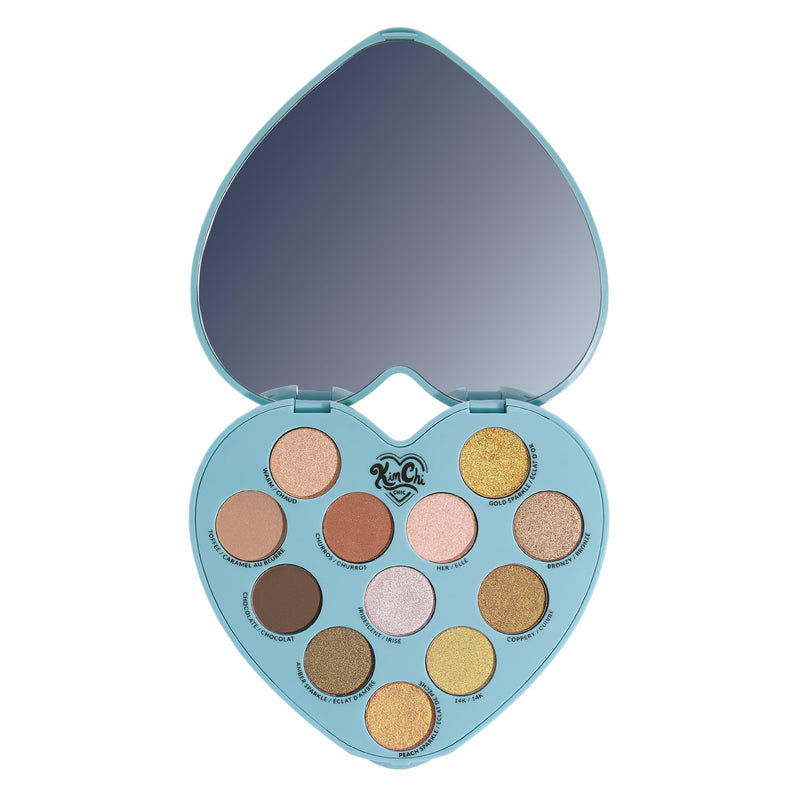 [Australia] - Kimchi Chic Spinning Hearts Love Eyeshadow & Pigment Palette - 12 Shades for Soft Glam to Bold Looks, Long Lasting, Blendable, Cruelty Free, Partner in Crime 0.3 oz 02 Partner In Crime 