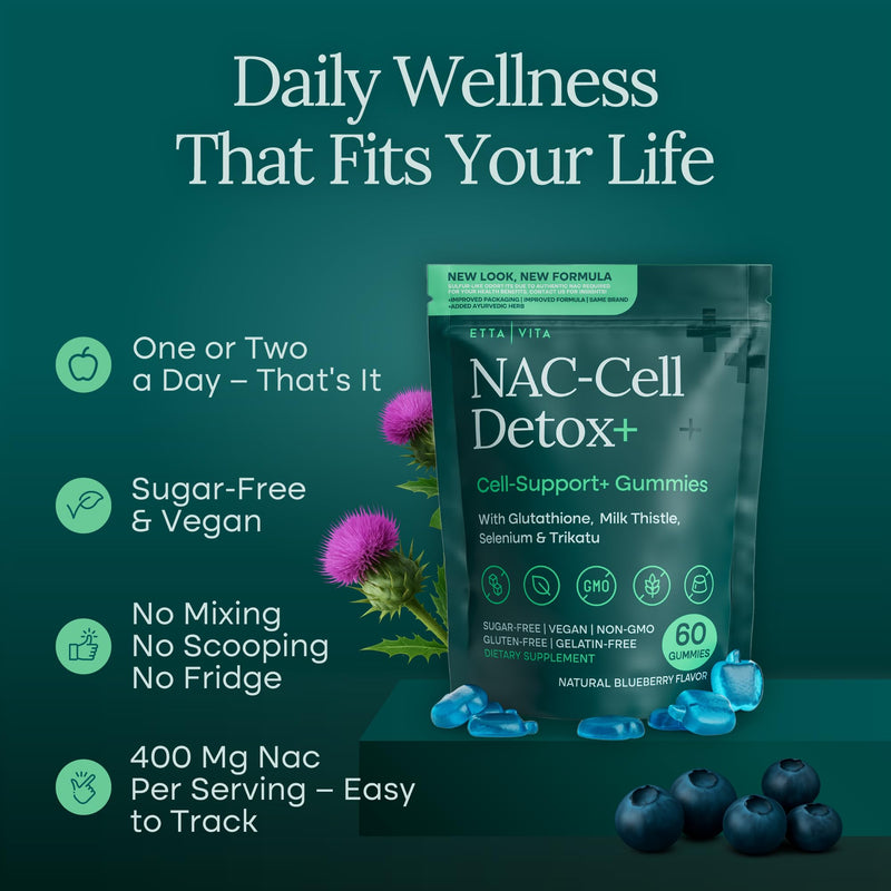 [Australia] - Sugar-Free NAC Gummies, N-Acetyl Cysteine Supplement with Milk Thistle, Glutathione, & Selenium, NAC Complex for Energy, Respiratory Health, Liver Detox & Cleanse, Kidney, Antioxidant Support 