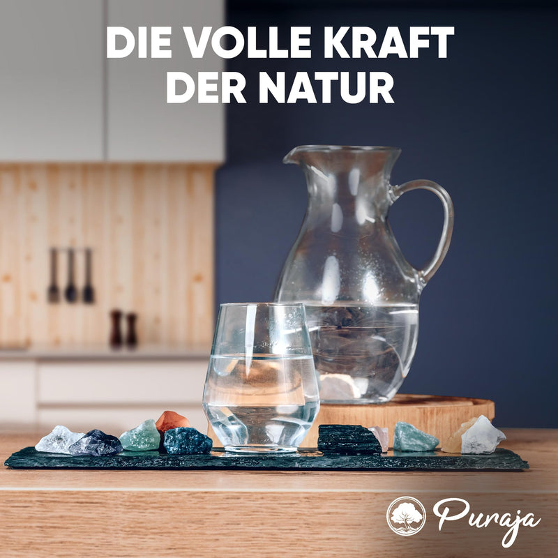 [Australia] - PURAJA All in One Gemstone Set | Put together all water stone mixtures yourself One piece of each of the 10 most popular water and healing stones | 100% natural stones 300g 