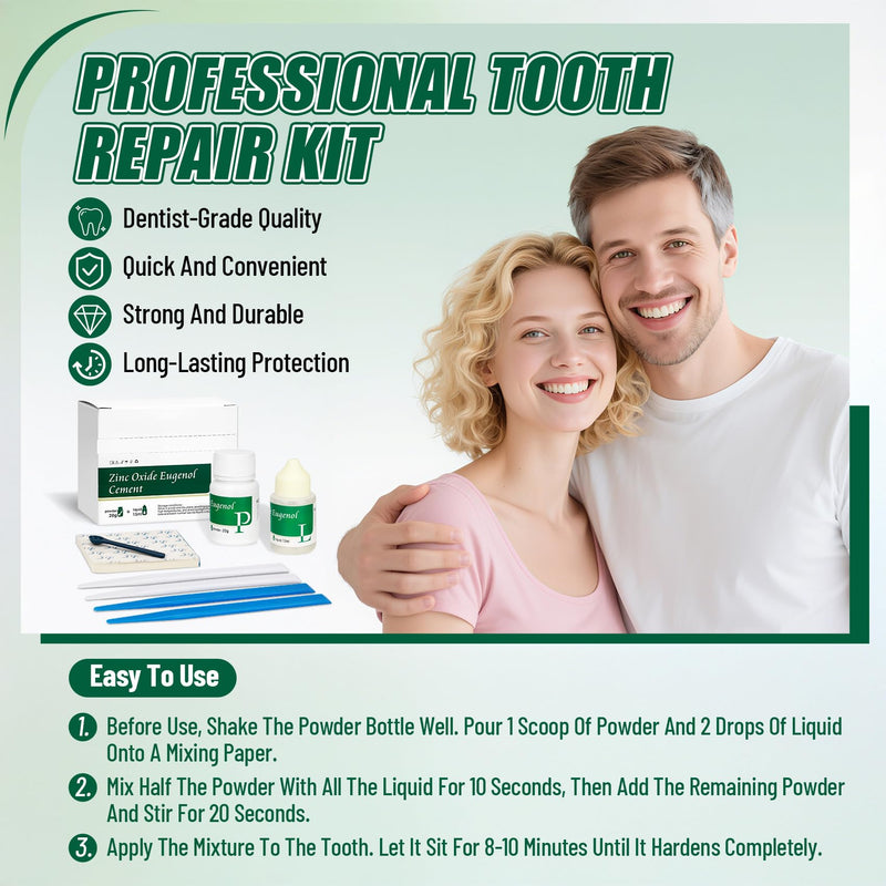 [Australia] - Zinc Oxide Eugenol Cement Dental kit for Fixing Temporary Crowns and Bridges, Keeping Your Smile Intact, Temporary kit 