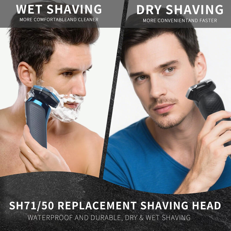 SH71/50 Shaving Heads Compatible with Phili*s Shavers Series S5000 (S5XXX),S7000 (S7XXX) for RQ12/70, RQ12/60, SH60/70, and SH70/70 (grey) grey