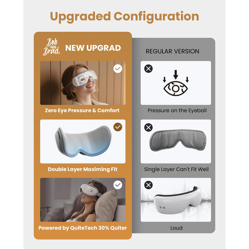 [Australia] - BOB AND BRAD Eye Massager FSA Eligible/HSA Eligible, EyeOasis 2 Heated Eye Mask for Migraines with Music, Smart Migraine Massager Reduce Dry Eyes Improve Sleep, Birthday Gifts for Women Men Mom Dad Pearl White (Deep Relaxation, Sleep Aid) 