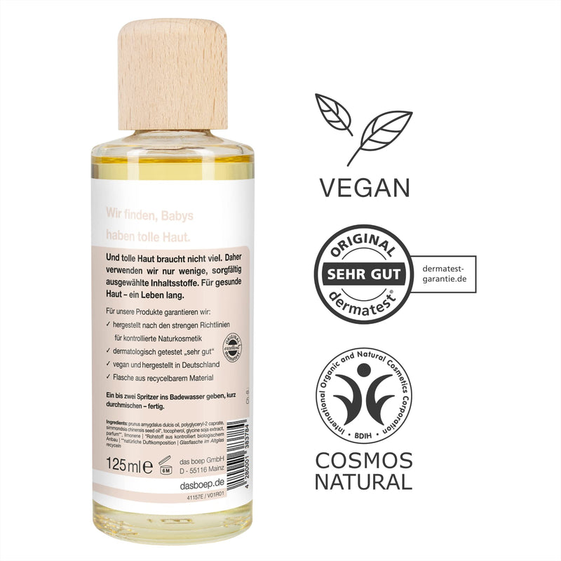 [Australia] - boep baby bath oil | Nourishing bath additive with organic jojoba oil and almond oil for newborns | Vegan natural cosmetics | Baby care basic equipment | Developed by a doctor and mom (125ml) 