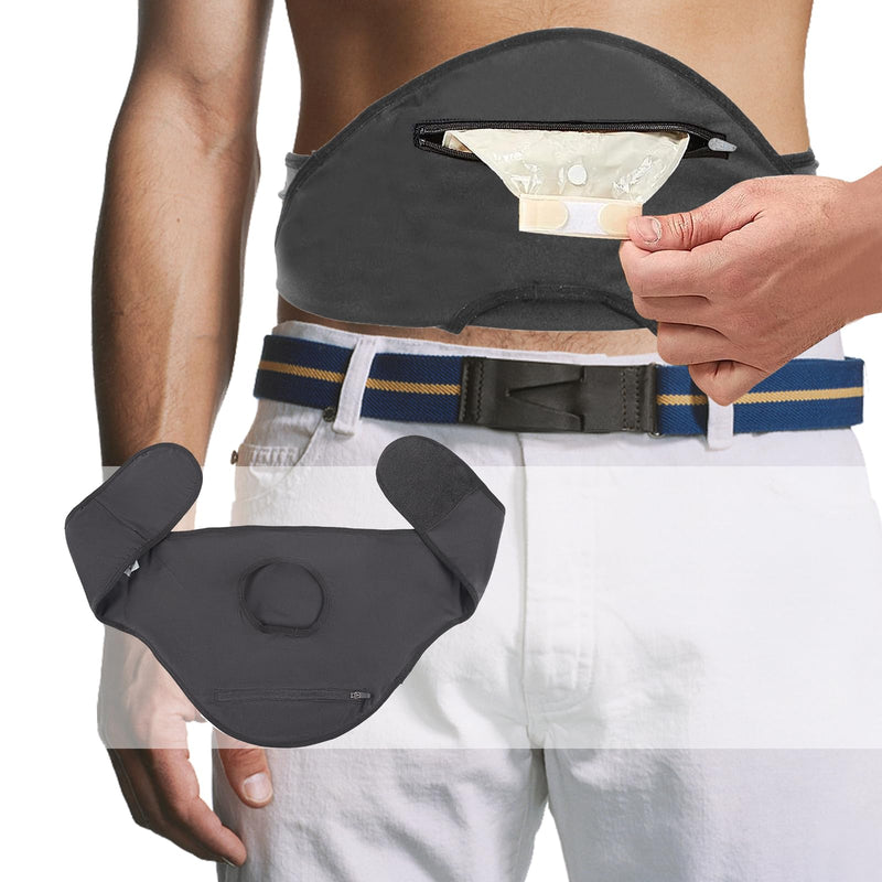 [Australia] - Ostomy Belt | Stealth Belt Ostomy Bag Cover | Ostomy Wrap for Sport & Swiming | Ostomy Support Belts for Men & Women | Colostomy Bag Cover Belt | Inner Pocket to Hold Ostomy Pouch | Ostomy Supplies -M Black Medium 