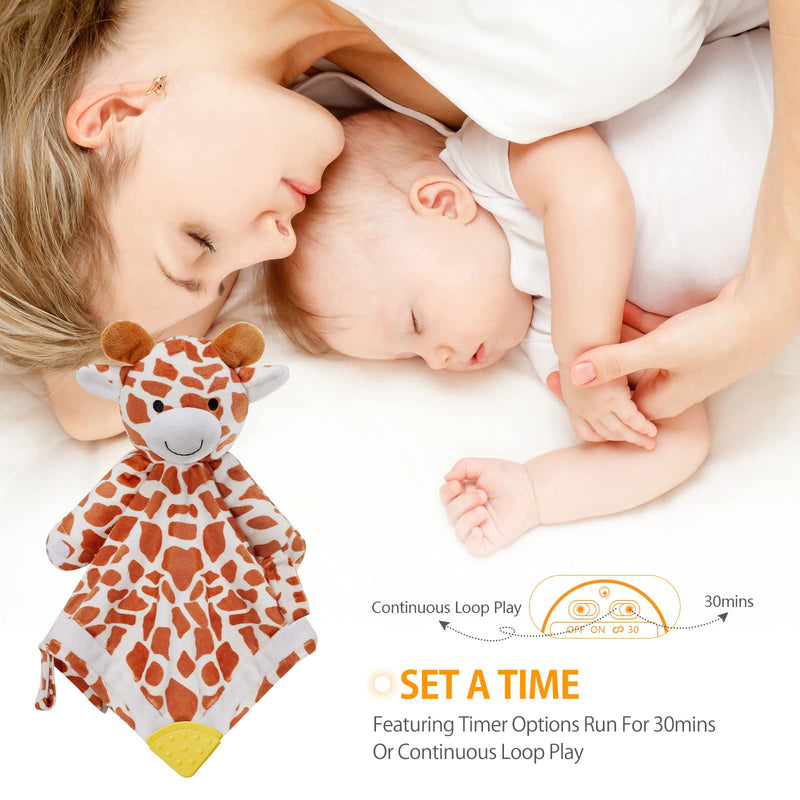 [Australia] - BEREST Baby Sound Sleep Soother Giraffe- White Noise and Lullaby Infant Sleeping Aid with Cry Sensor at Nap Time Routine,Awesome Baby Gift Portable Plush Toddler Snuggle Toy Coffe brown 