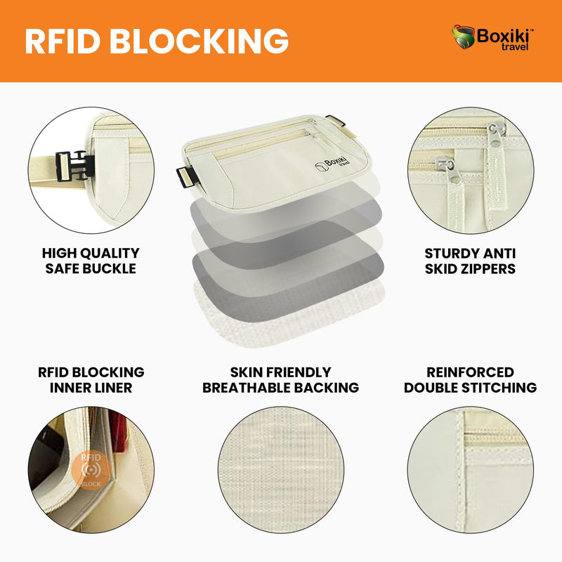 Complete RFID Travel Security Set - Hidden Money Belt and Sleek Neck Wallet - Ultimate Protection for Your Valuables on the Go.