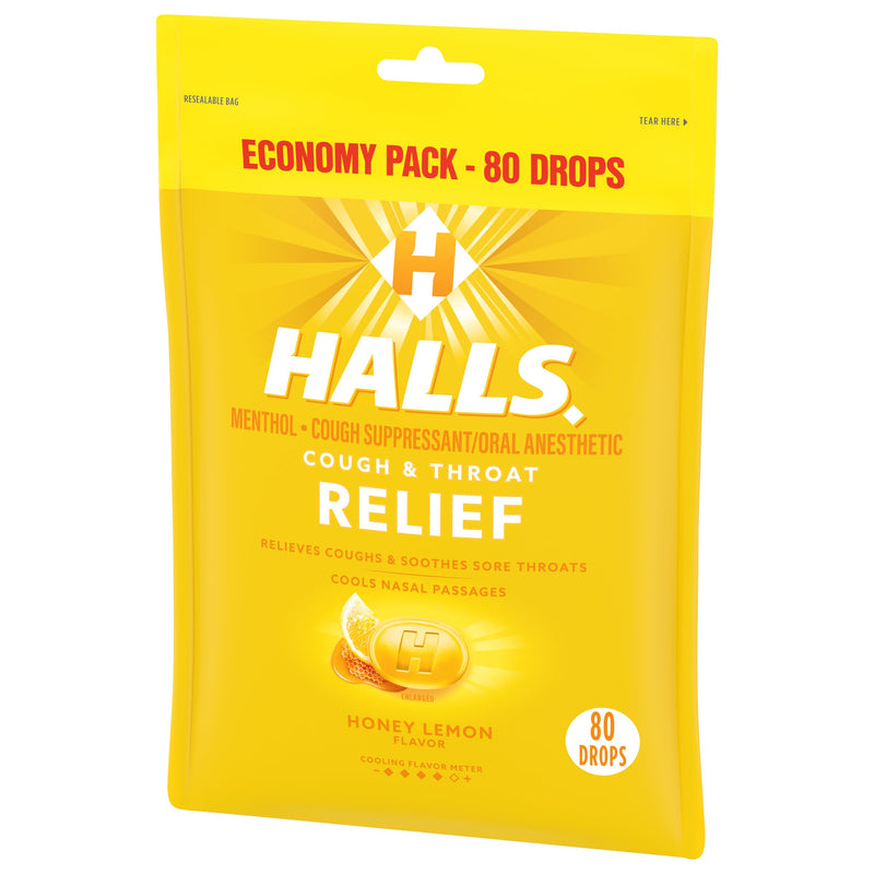 [Australia] - HALLS Relief Honey Lemon Cough Drops, Economy Pack, 80 Drops 80 Count (Pack of 1) 