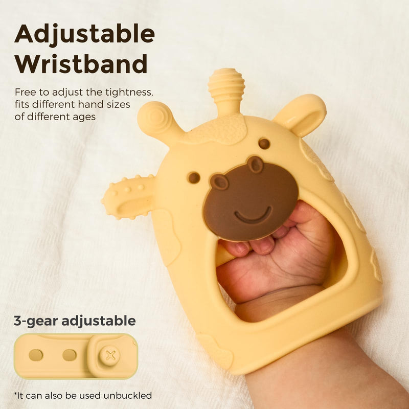 [Australia] - Momcozy Baby Teether Toys | Baby Teething Toys | Baby Teething Relief | Food Grade Silicone Teether Baby Toys | Baby Teether 0-6 Months | Teething Toy 6-12 Months | Baby Essential | Yellow 