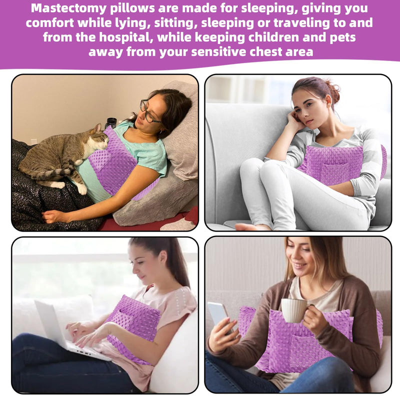 [Australia] - Mastectomy Pillow, Mastectomy Recovery Supplies for Heart Surgery, Breast Cancer, Reduction & Augmentation Patients Sleeping, Recovery Protection After Surgery Gifts Pink 