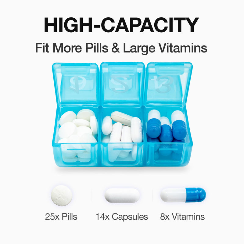 e-Pill 7 Day Weekly Pill Organizer – 6 Times a Day Medicine & Vitamin Box with 6 Alarm Reminders Timer