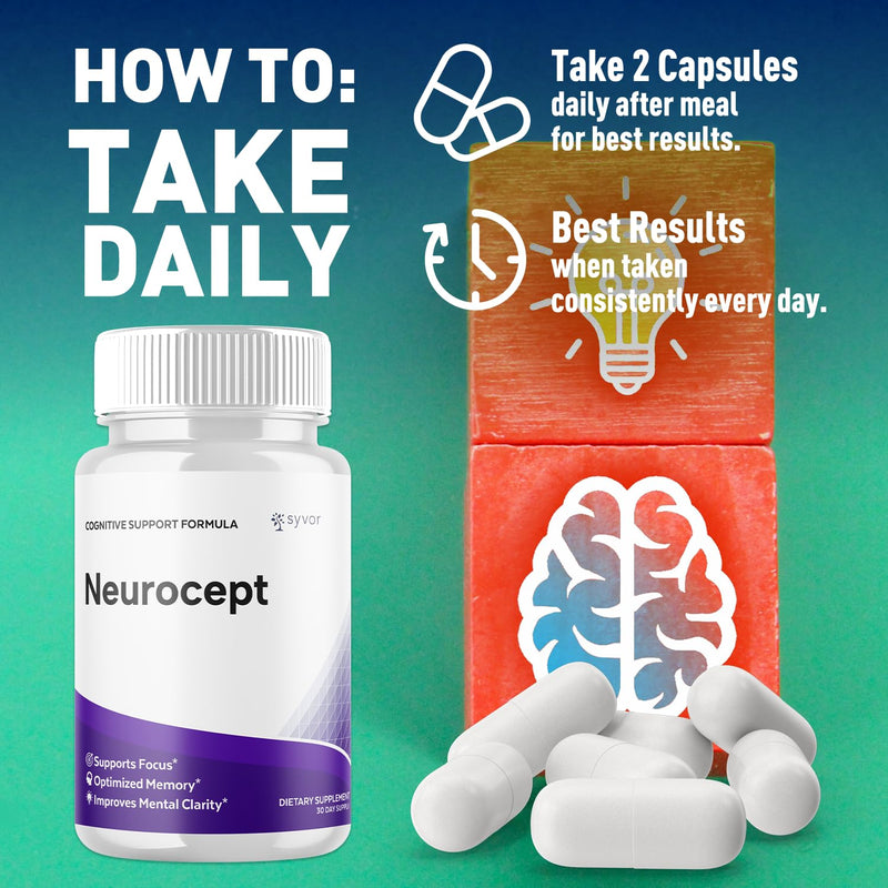 (3 Pack) Neurocept Capsules, Official Neurocept Supplement (180 Capsules)
