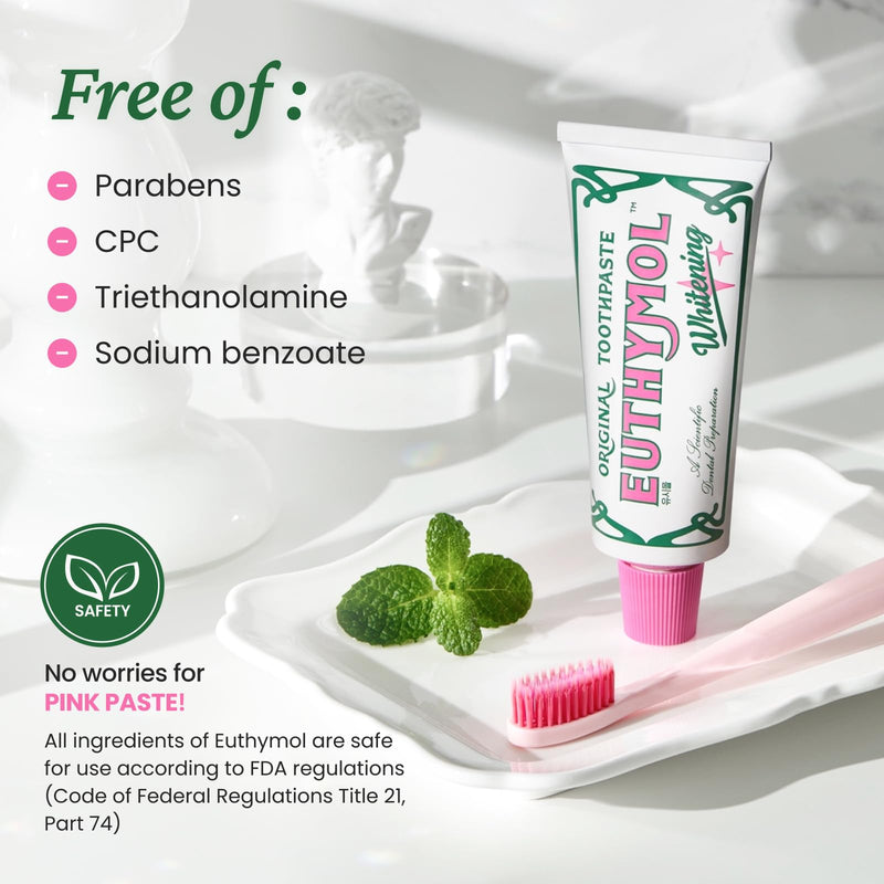 EUTHYMOL Whitening Toothpaste Gift Set | 3.7 oz*2 + Squeezer Set | Whitening Toothpaste, Squeezer set for Sensitive Gum & Teeth, Refreshing Breath, Cavity Prevention, Best Gift for Loved One