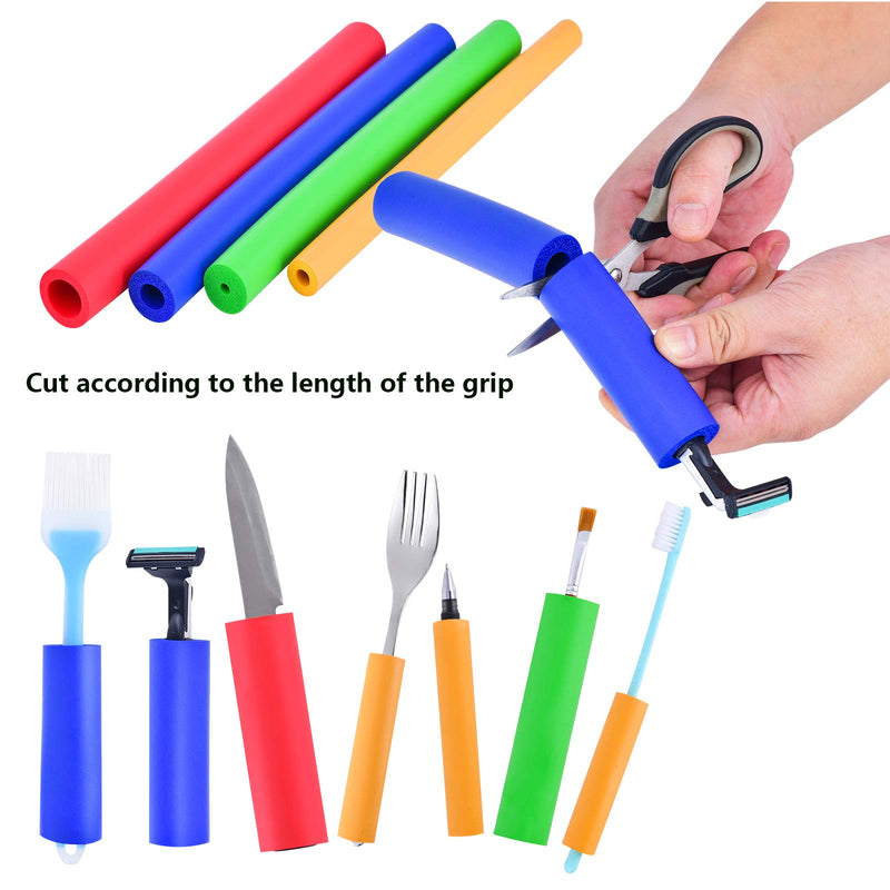 [Australia] - Foam Tube Grip/Foam tubing- 8PCS (4 Sizes) Comfortable Aid for Utensils - No BPA/Phthalate/Latex 