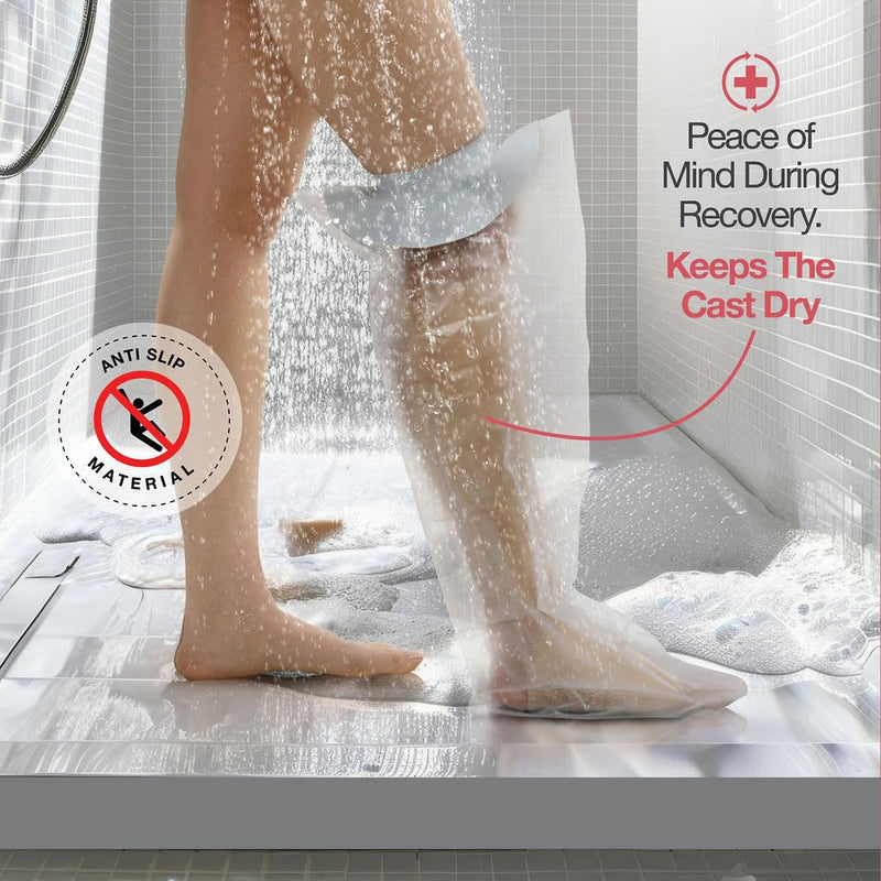 [Australia] - Medical king 100% Waterproof Cast Covers for Shower Leg 2pk Reusable Full Leg Cast Cover for Showering Cast Protector for Shower Leg Adult 