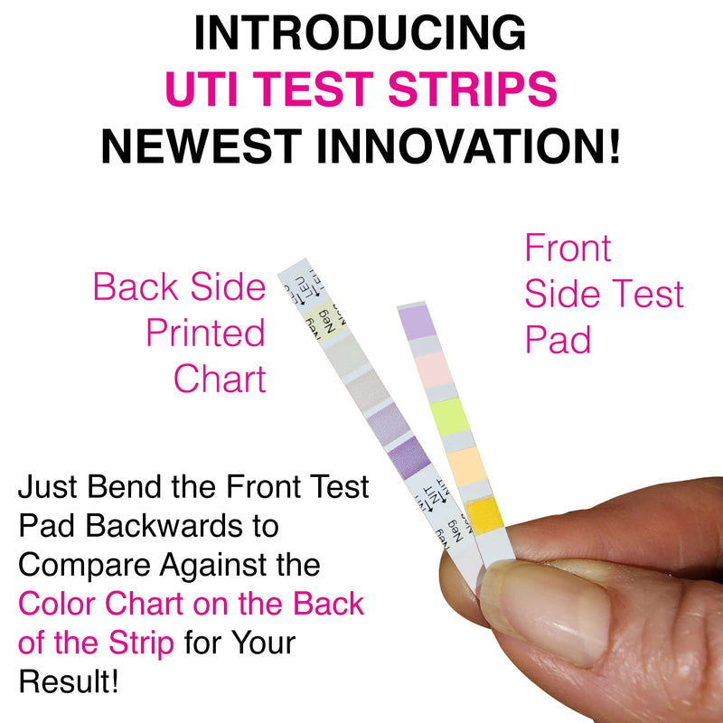 [Australia] - Nurse Hatty - 5in1 60ct. UTI Test Strips KIT - Urinary Tract Infection Test Strips - Easy to Read Color Chart on Strip - Urinalysis Test to Analyze Leukocytes, Nitrite, pH, Protein, and Blood 