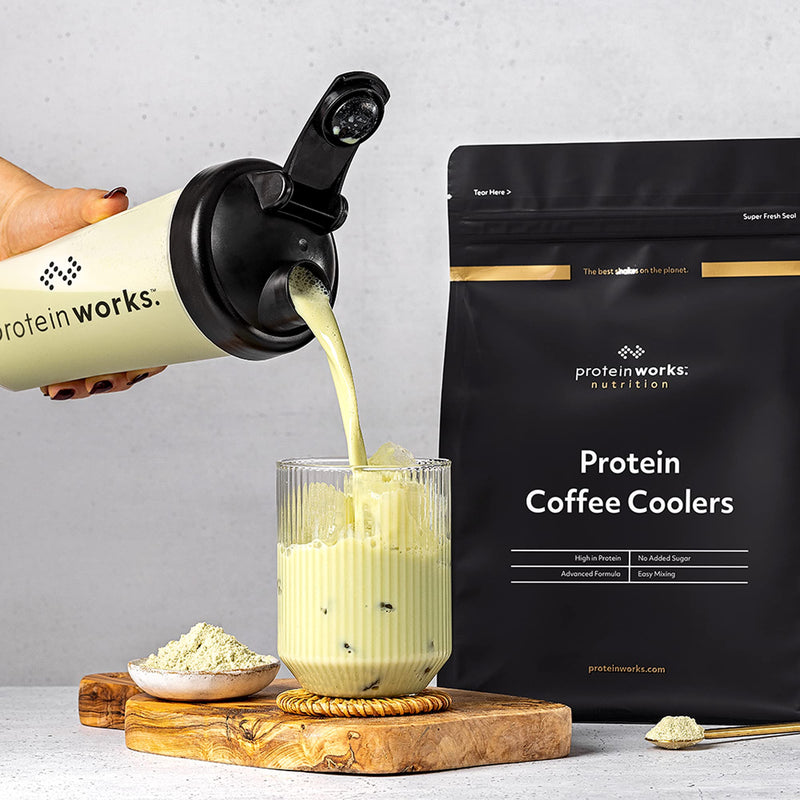 Protein Works - Protein Coffee Coolers | 22g Protein, 120mg Caffeine | Protein Coffee Powder | 16 Servings | Matcha Latte | 500g 500 g (Pack of 1)
