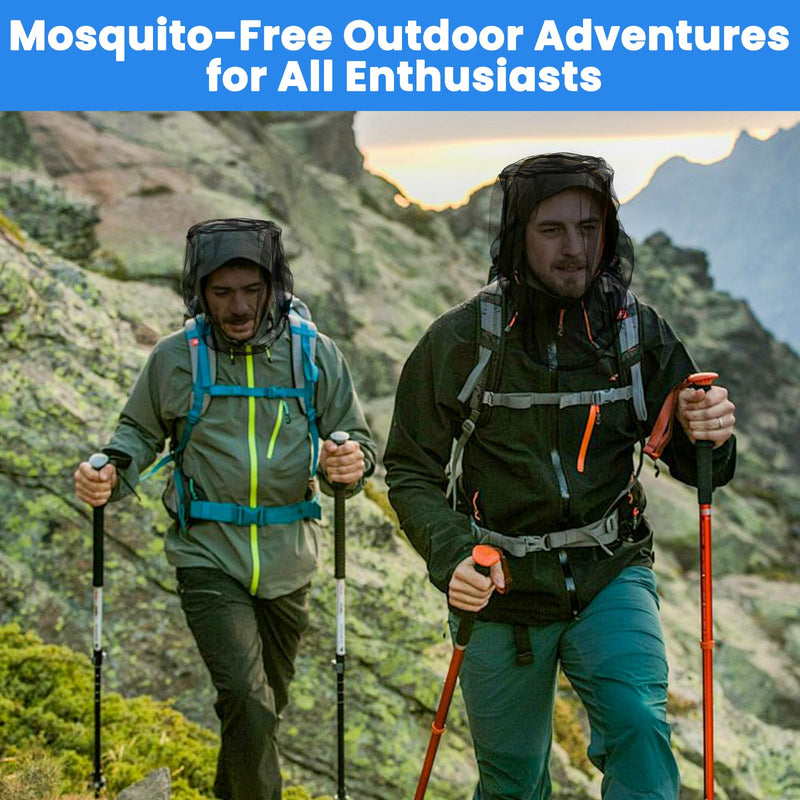 [Australia] - 2 Pack GuoluvSoo Mosquito Head Nets with Drawstring, Premium Bug Net for Head, Universal Fit for Hats, Breathable Mosquito Net Hat, Ideal for Outdoor Adventures: Hiking, Camping, Fishing, Gardening 