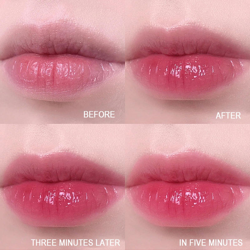 Valentine's Day 2pc Heart Shaped Dual-use Deformable Lip Balm Stick - Honey,One end is colorless, while the other end is pink used as makeup, lipstick Keep Lips Moisturized, Gifts no