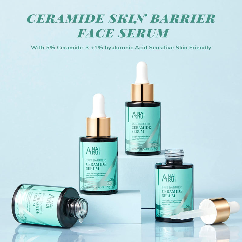 ANAI RUI SPA Mask Kit,Turmeric Vitamin C Mask,Rose Facial Mask-Avocado Green Tea Mud Mask+Ceramide Skin Barrier Serum,Skin Barrier Repair