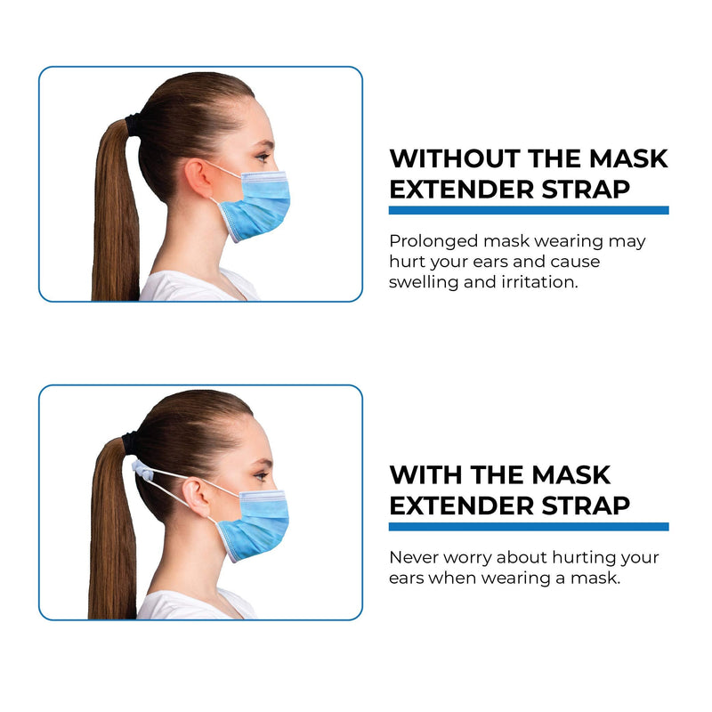 [Australia] - MASKT-EXT iMask Extender Straps by Adjustable Silicone Mask Extender Straps- Multiple Anti-Slip Hook Buckles, 10-Pack 
