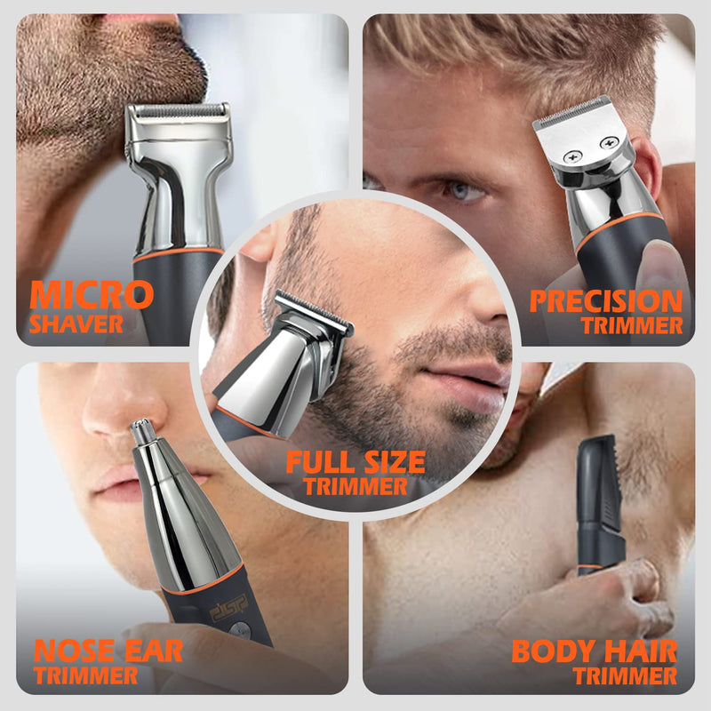 [Australia] - DSP® Beard Trimmer Rechargeable Body Grooming Sets Facial Hair Shaver for Nose Ear Public Hair Cutting Machine IPX7 Waterproof 90642 