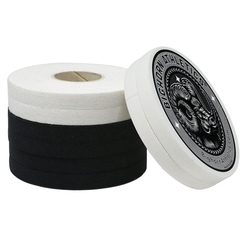 Bighorn Athletics Jiu-Jitsu Finger Tape, 0.3-Inch x 45-feet, 16-Rolls, Black & Black, White