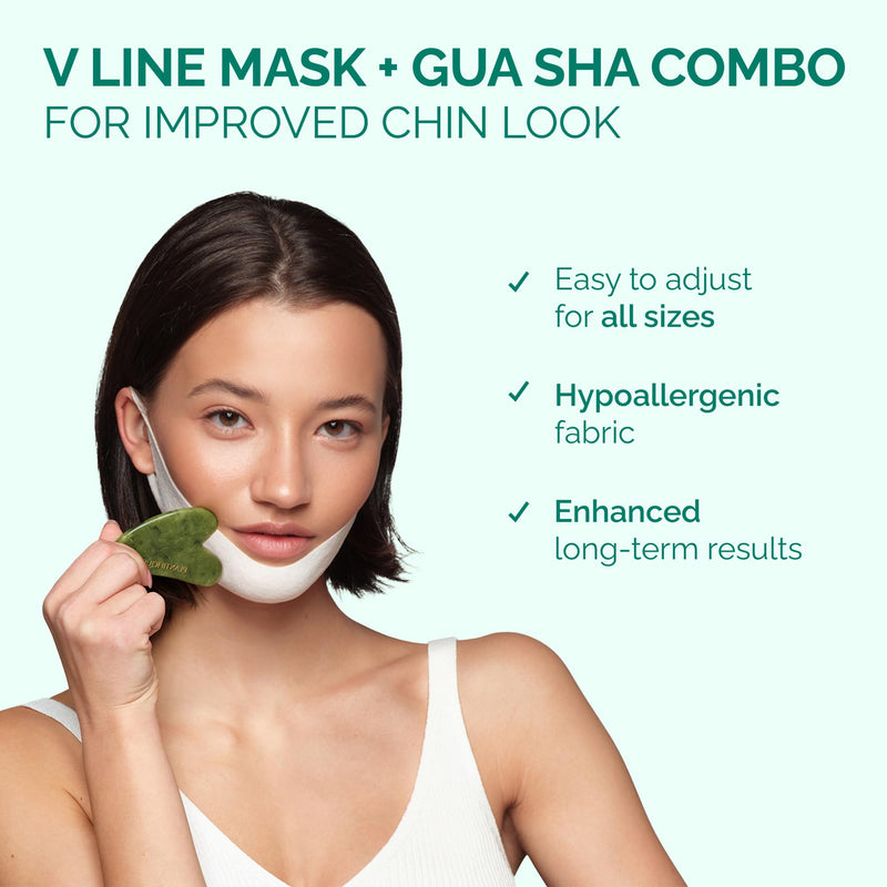 PLANTIFIQUE V-Line Collagen Mask for face 15 PCS | Chin Strap for Women & Men | V Line Lifting Mask with Collagen and Hyaluronic Acid V Shape Face Tape Chin | Skin Firming V-Line 15 Pack