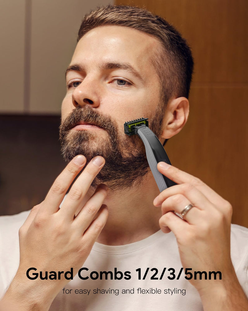[Australia] - Attachments compatible with O Blade QP2520 QP2630 QP2724 QP2830 QP2734 360 Electric Beard Trimmer Replacement Blades, 1/2/3/5mm Trimming Attachments Oblade Accessories Kit 