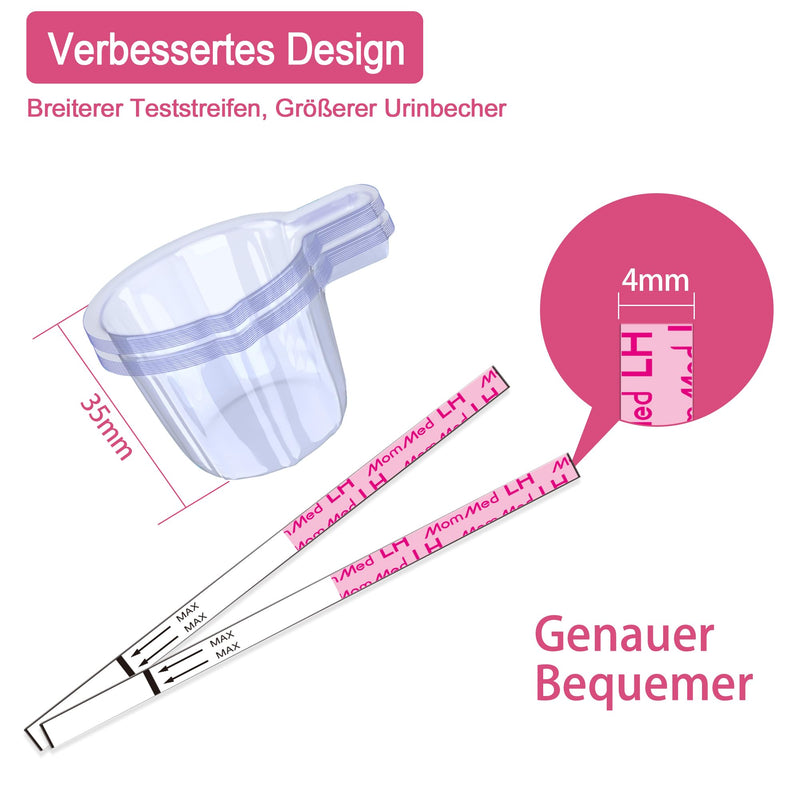 [Australia] - MOMMED Ovulation test strips, 60 practical ovulation test sticks with 60 urine cups - quick fertility test for women - ovulation test strips 25 mIU/ml 60 pieces (pack of 1) 