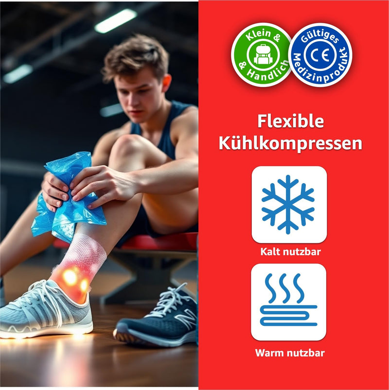 [Australia] - 2x cold compresses - MADE IN GERMANY - cooling pads set, blue with cooling pad 29x12 cm - versatile cooling and warm pads, can be used as a cold or warm compress as well as gel pads 2x XXL 