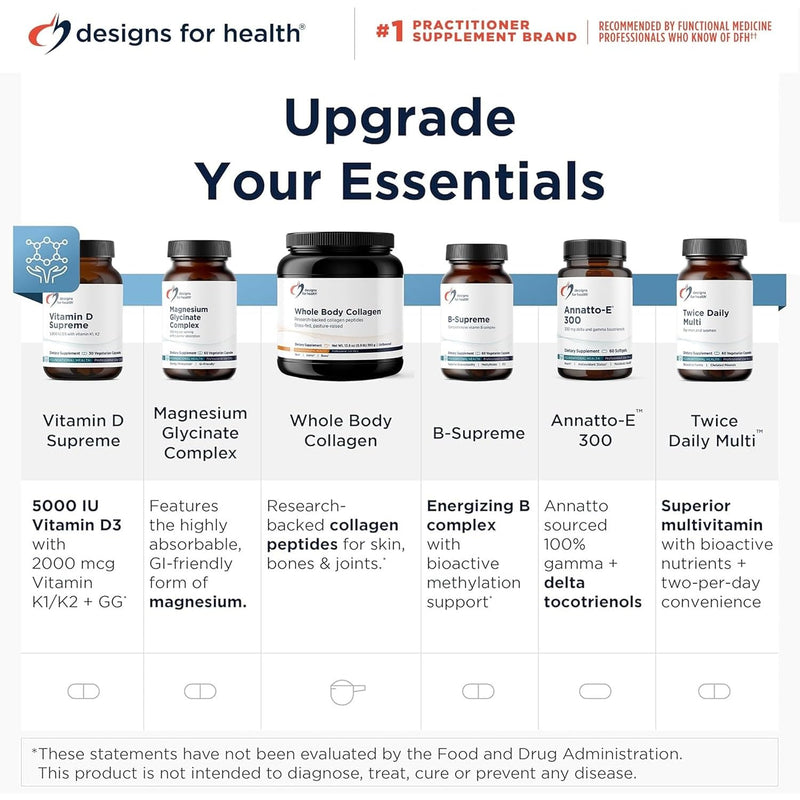 Designs for Health Natto-Serrazime - Nattokinase with Serrapeptidase - Natto-Serrazime & Proteolytic Enzymes - Enzyme Blend, Vegetarian Friendly, Non-GMO, Dairy Free - 120 Capsules