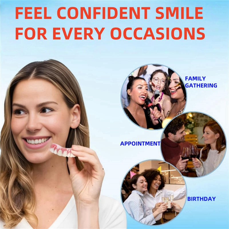 [Australia] - Soft Silicone Denture Liners – Comfortable Fit Denture Set with Upper & Lower Lightweight Liners for Secure Fit & Comfortable Wear (1 Set) style-1 