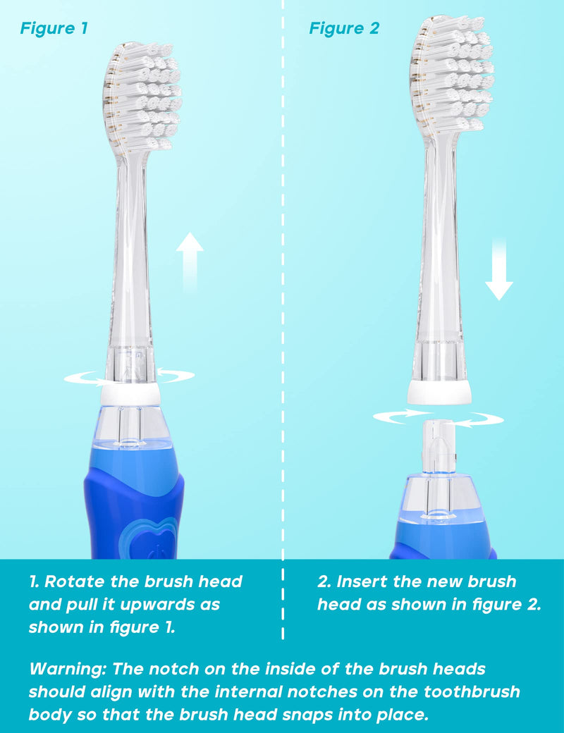 [Australia] - Seago Baby/Kids Electric Toothbrush Replacement Heads SG-923 for 977 - Pack of 4 