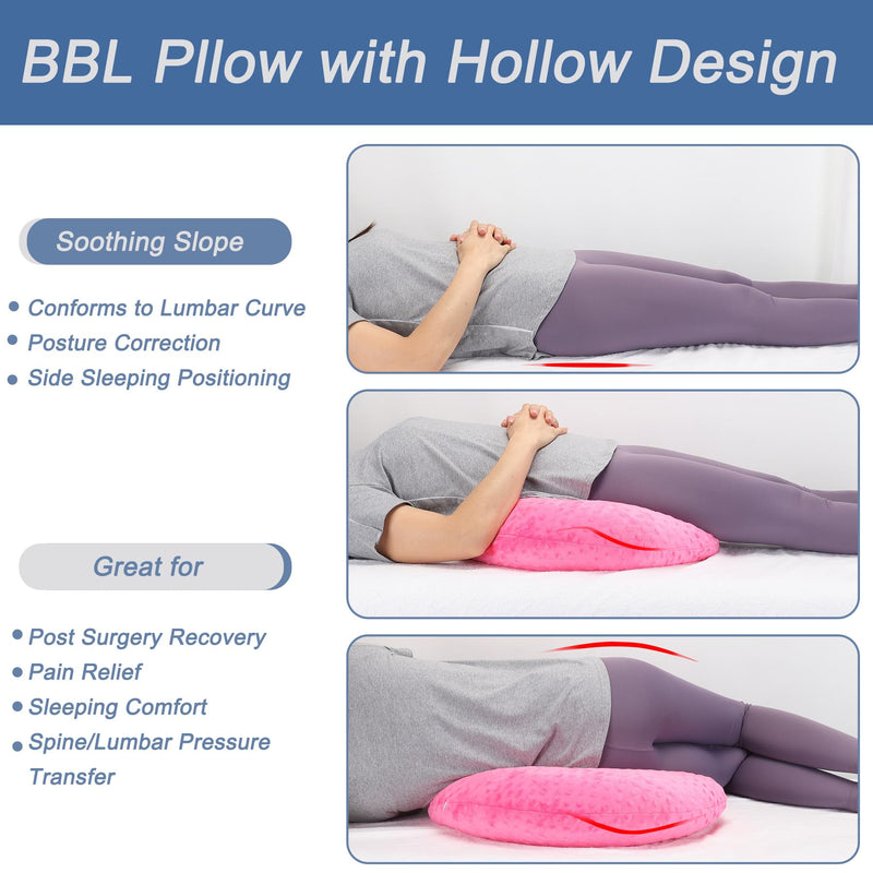 [Australia] - BBL Pillow After Surgery, BBL Pillow for Sitting Sleeping Driving, Hemorrhoid Pillow Seat Support Cushio for Butt with Hole, Butt Donut Pillow for Woman (Rose Red) Rose Red 