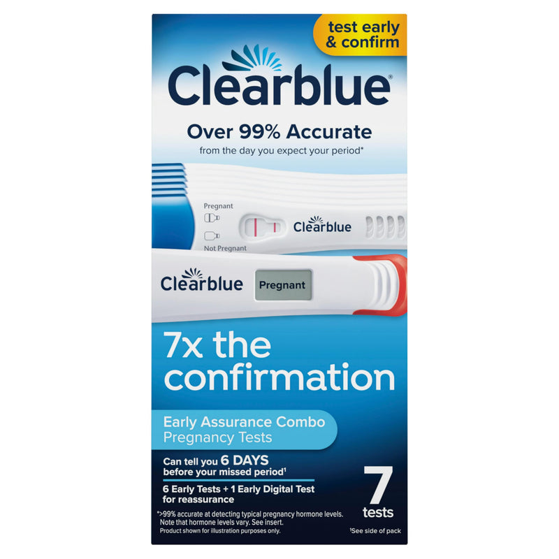 Clearblue Early Pregnancy Test Kit, At-Home Pregnancy Test Kit for Women, hCG Hormone Pregnancy Tests with Easy-to-Read Results, 7 Tests 7 Count