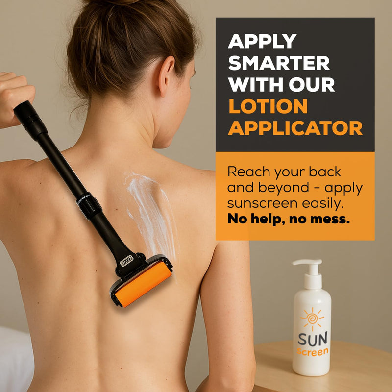 [Australia] - EZPIK Lotion Applicator for Back, Extendable up to 23" - Curved Design Back Lotion Applicator for Elderly/Seniors with Limited Mobility, Lotion Stick & Sunscreen Applicator for Skin Cream, Oils & More 