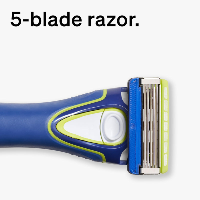 [Australia] - Schick Hydro Groomer — Beard Trimmer for Men, Beard Groomer with 5 Razor Blades, Blue 