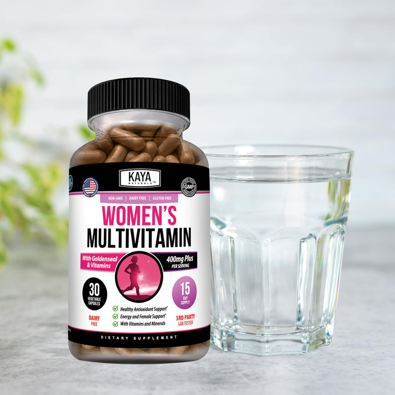 Kaya Naturals Women’s Multivitamin with B Vitamins, Biotin, Zinc, 30 Count | Women’s Daily Multivitamin; Vitamins A, C, D, E, B6 & B12; Biotin, Zinc & Selenium; Botanical Wellness Blends 30 Count (Pack of 1)
