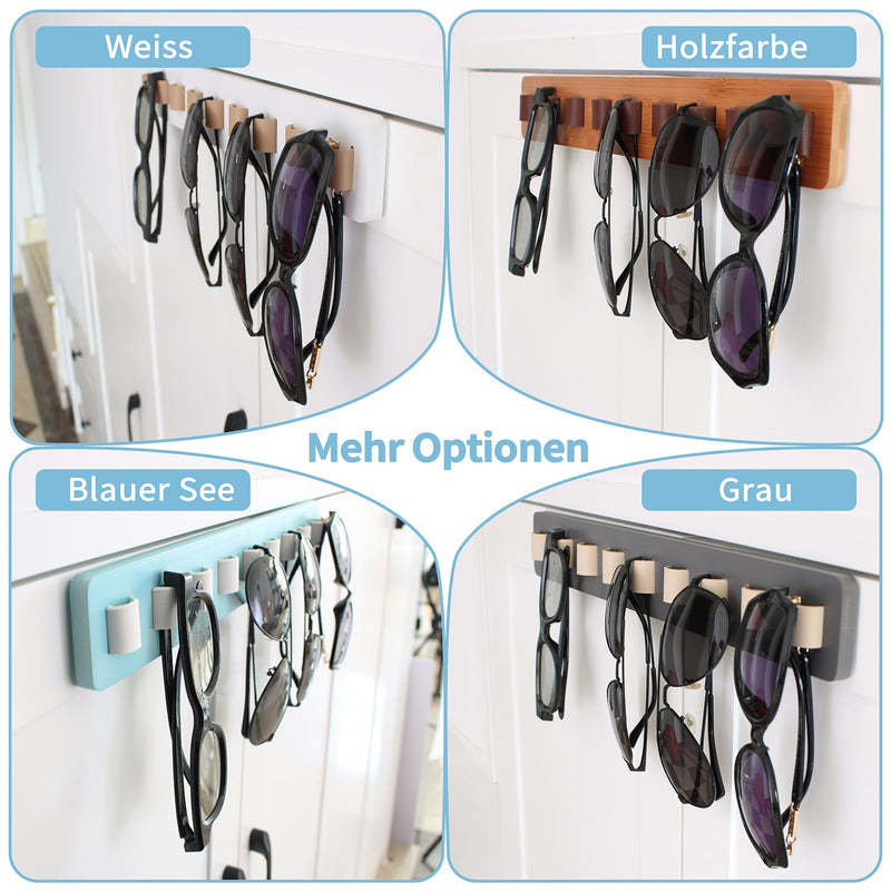 [Australia] - FINDAMAZE Glasses Storage Multiple Glasses, Sunglasses Organizer Wall Mounted, Glasses Stand/Glasses Holder Wood for Hanging Glasses, Glasses Display, Grey 