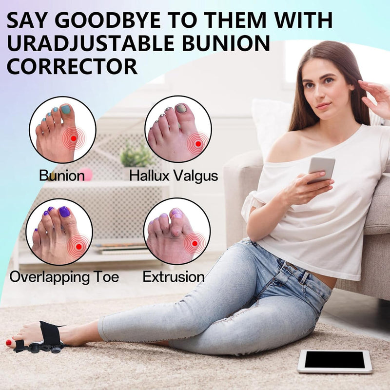 Axioms Bunion Corrector for Women Big Toe,Bunion Relief Straightener,Bunion Splint-Adjustable Knob Bunions Correction,Breathable & Anti-slip Suitable for Left Right Feet, Black 1Pack 1 Pack