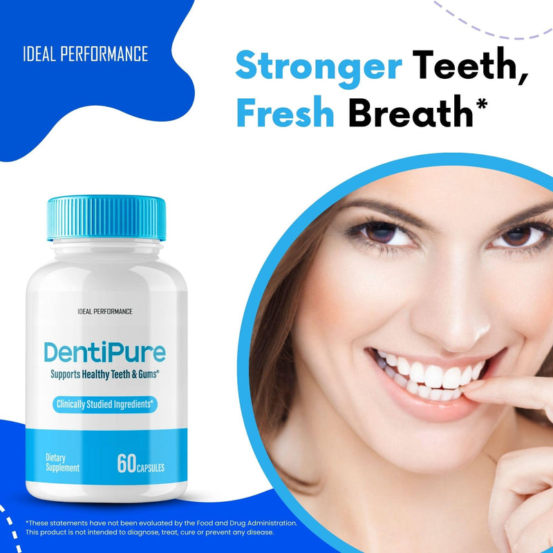 Dentipure Capsules for Healthy Teeth and Gums, Dentipure Supplement Pills Advanced Oral Probiotics - All Natural Blend to Support Fresh Breath, Denti Pure Oral Health, Denti pure Reviews (60 Capsules)
