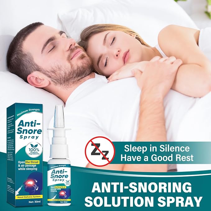 Anti-Snoring Nasal Relief Spray by SouthMoon - All Natural Snore Stopper Remedy, Herbal Sleep Apnea Sinus Decongestant & Nose-Snoring Aid for Men & Women