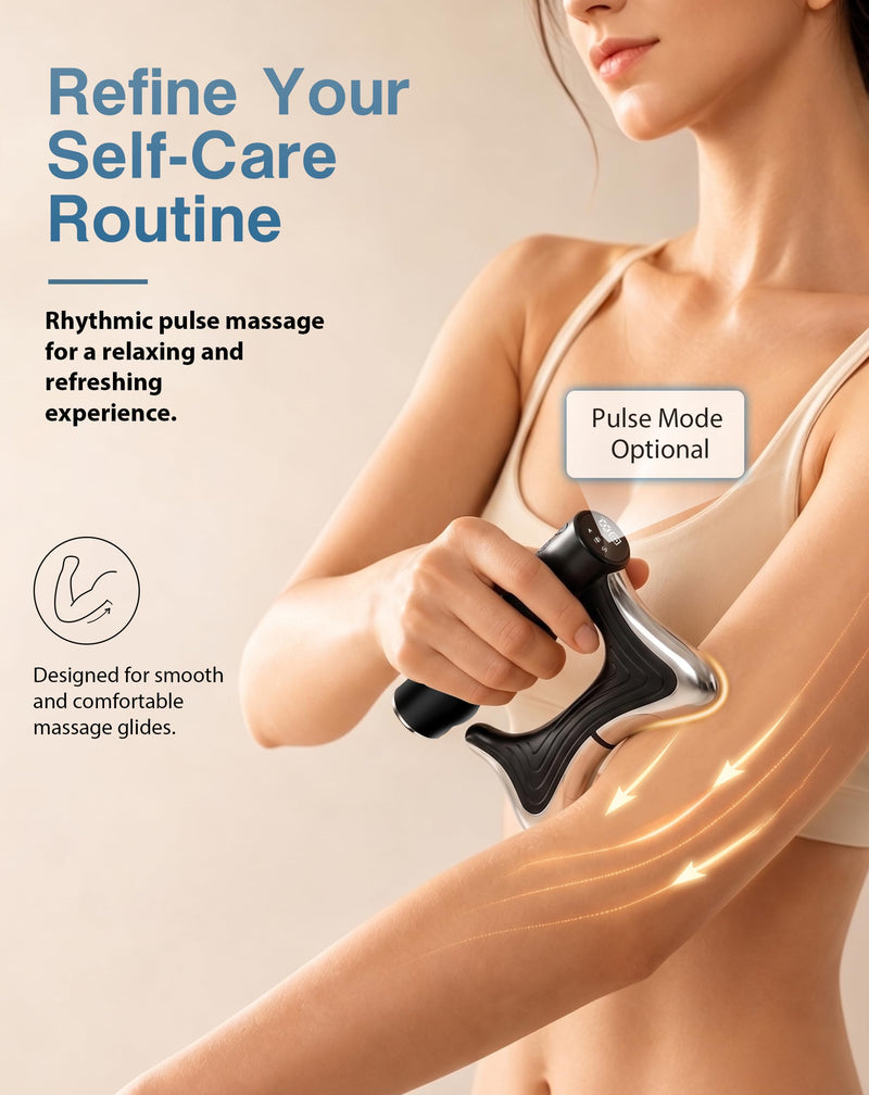 Electric Heated Muscle Scraper Tool, 3-in-1 Gua Sha Massage Tool and Fascia Scraper with Heat and Vibration, Portable Rechargeable Body Massager for Neck, Back, Shoulders, Legs and Arms